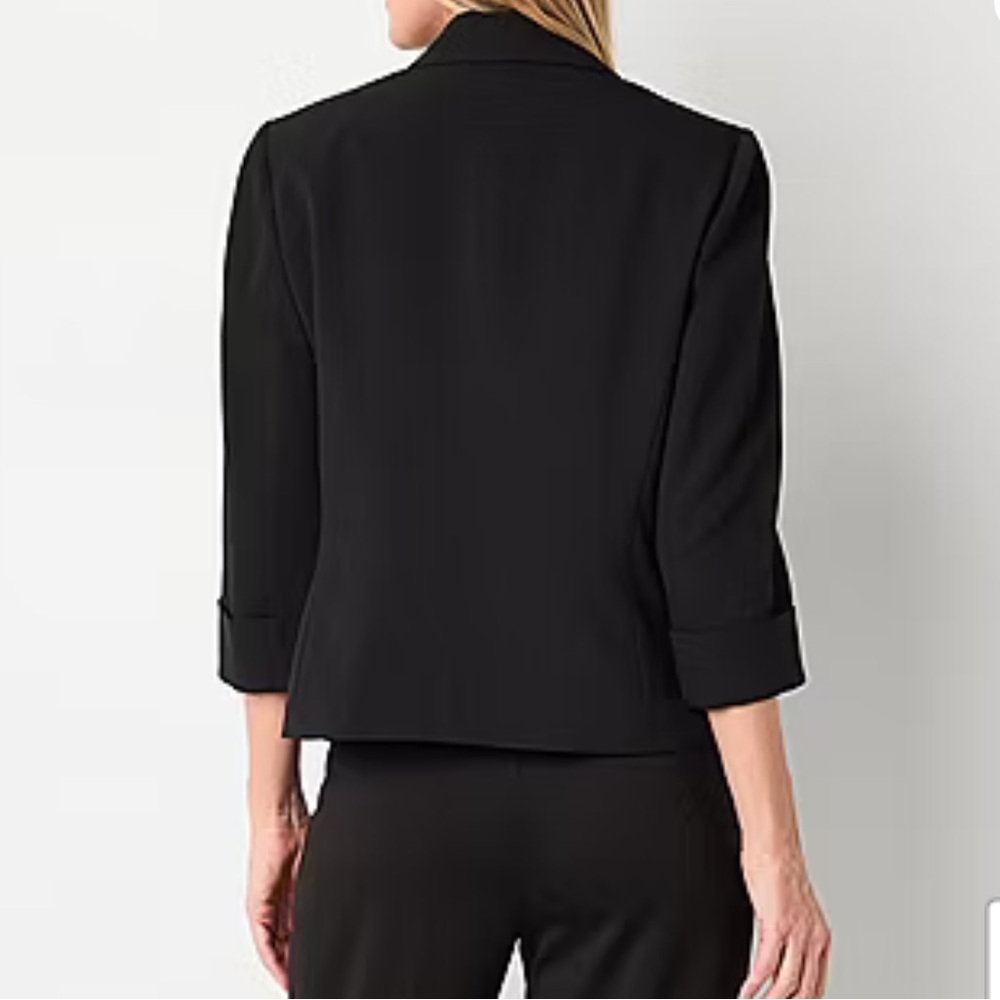 Black Label by Evan Picone Open Front Blazer - Picture 2 of 11
